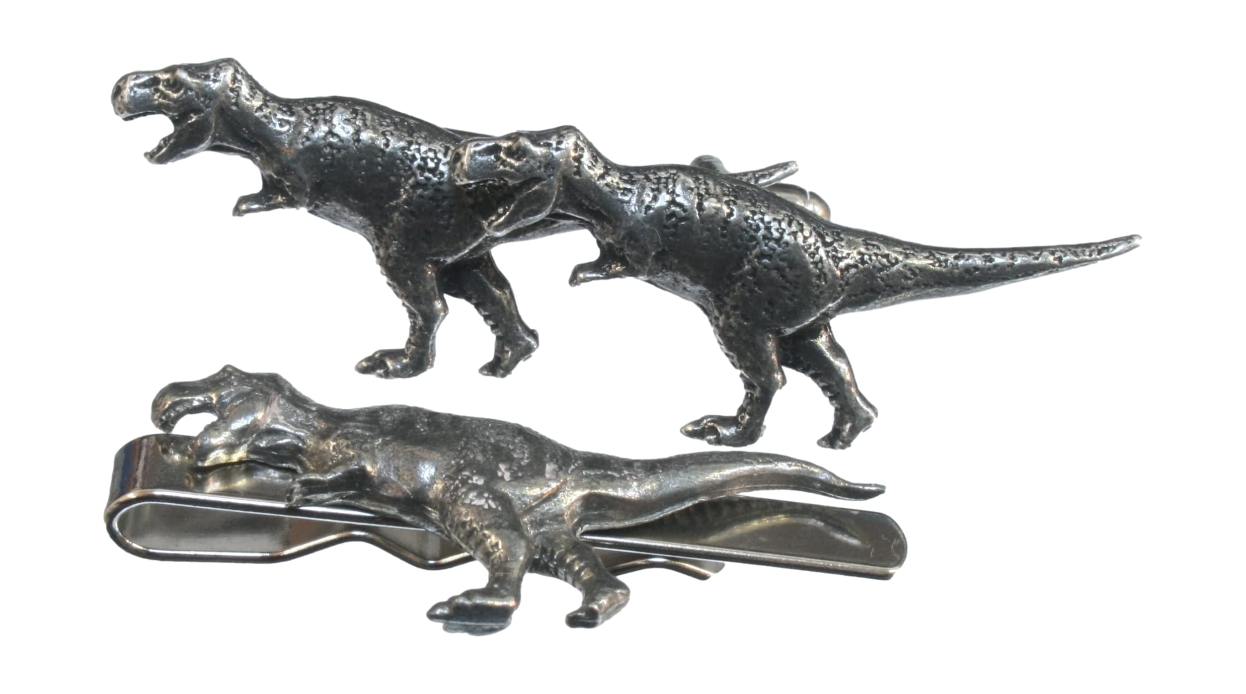 T-Rex Dinosaur Cufflinks and Tie Bar Slide Gift Set