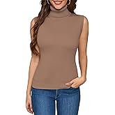 ALFYRCFT Sleeveless Turtlenecks for Women Mock Turtle Neck Ribbed Knit Pullover Sweater Vest Tank Tops Casual Stretchy 2025