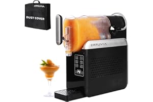 ERRUVIA Slushie Machine No Ice Needed,noise reduction slushy machine with dust cover,6 Preset Programs,DIY 8-speed free adjustment,Perfect for Ice Cream,Smoothies,Milkshakes,Margaritas and More
