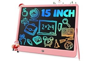 TEKFUN Teen Girl Gifts Ideas, 15inch LCD Writing Tablet for Kids Age 8-10 and Up, Doodle Board 4 5 6 7 Year Old Girl Toys, Mothdays Day Gifts Homeschool Supplies Easter Gifts for Adults(Pink)