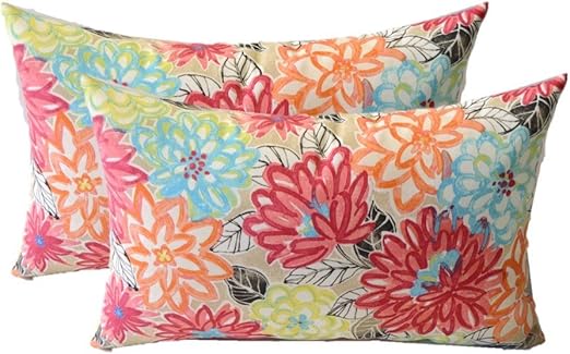 Amazon Com Set Of 2 Indoor Outdoor Rectangle Lumbar Decorative
