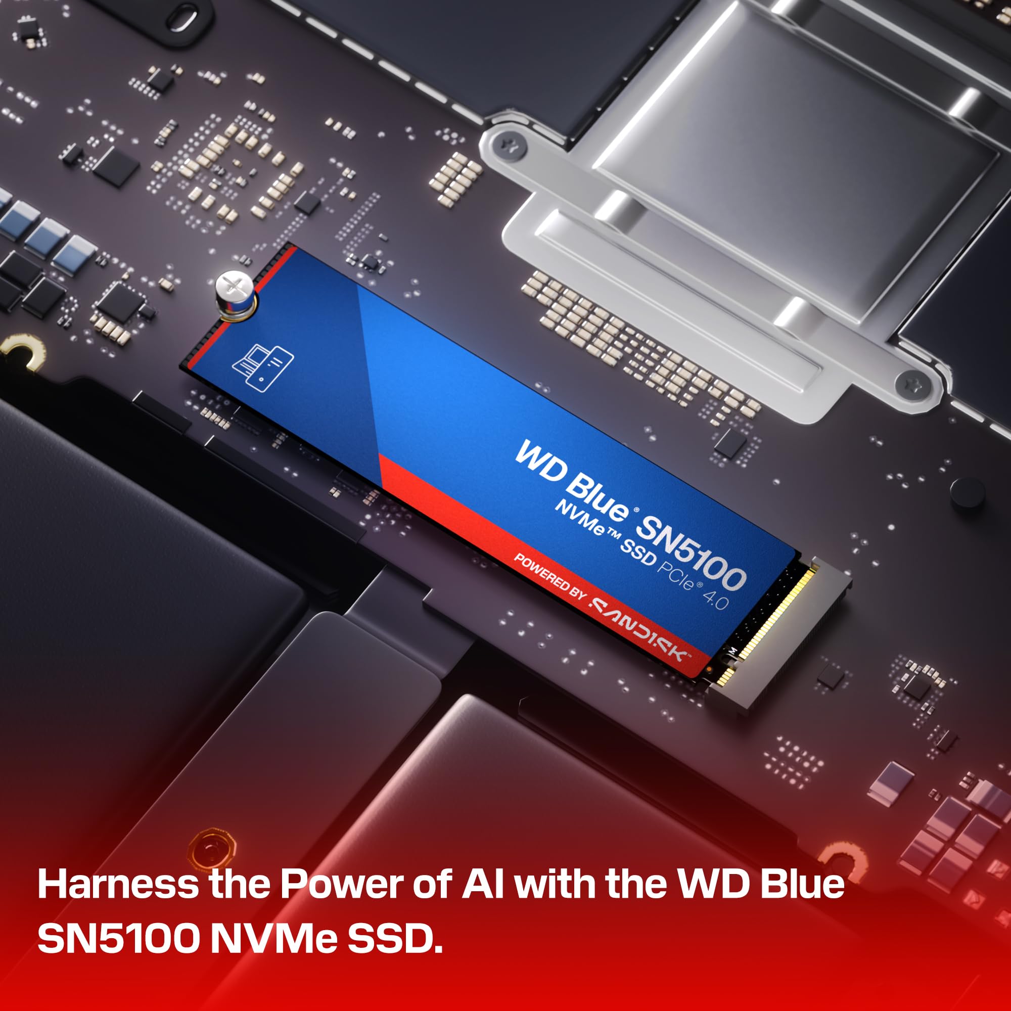 WD Blue SN5100 2TB NVMe SSD - M.2 2280, PCIe Gen 4.0, Internal Solid State Drive - Read Speeds Up to 7,100MB/s, Upgrade Storage for PC/Laptops - WDS200T5B0E