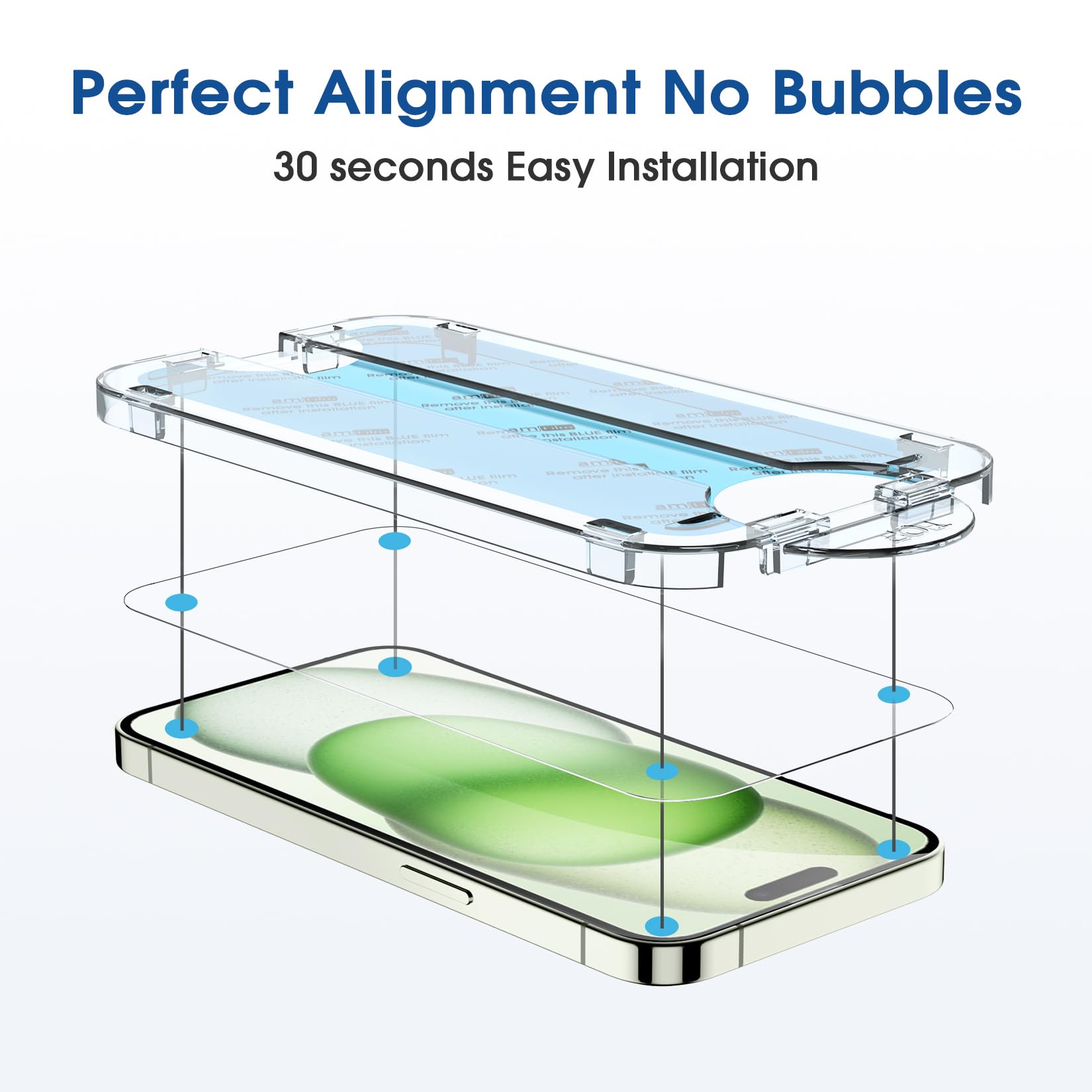 amFilm OneTouch 2+2 Pack for iPhone 15 Plus 6.7