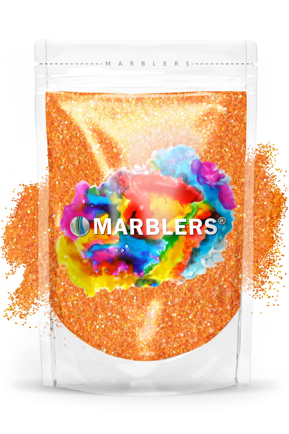 MARBLERS Holographic Glitter [Rainbow Orange] 3oz (85g) | Fine | Non-Toxic, Vegan, Cruelty-Free | Face, Body, Eyeshadow, Hair, Festival, Party Makeup | Nail Art, Polish | Resin, Tumbler, Slime, Craft