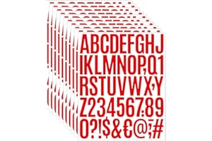 JIEPUXITER 10 Sheets 500 Pcs Vinyl Letter Stickers,2 inch Self Adhesive Alphabet Numbers Stickers Waterproof Mailbox Numbers Sticker Letters for Mailbox,Window,Door,Signs,Cars,Boats (Red, 2 inch)