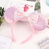 DRESHOW Glitter Mouse Ears Headband with Bow Party Costume Accessory view 5