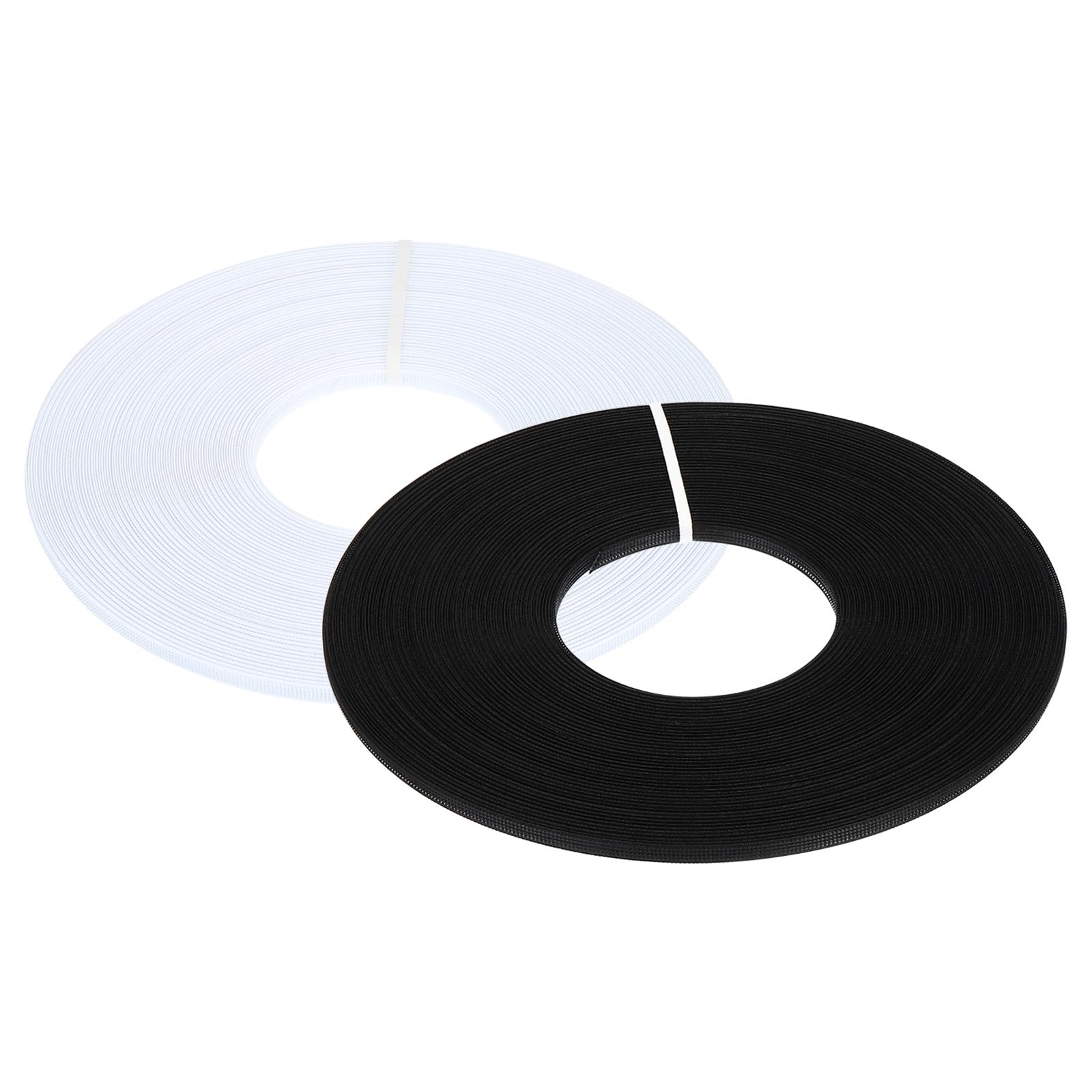 PATIKIL 45 Yards 6mm Polyester Boning for Sewing, 2 Pack Sew-Through Low-Density Boning for Wedding Dress, Hat, Corsets, Handbags, DIY Crafts, White/Black