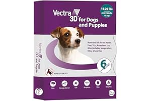Vectra 3D for Dogs Flea, Tick & Mosquito Treatment & Prevention for Small Dogs (11 – 20 lbs) , 6 month supply