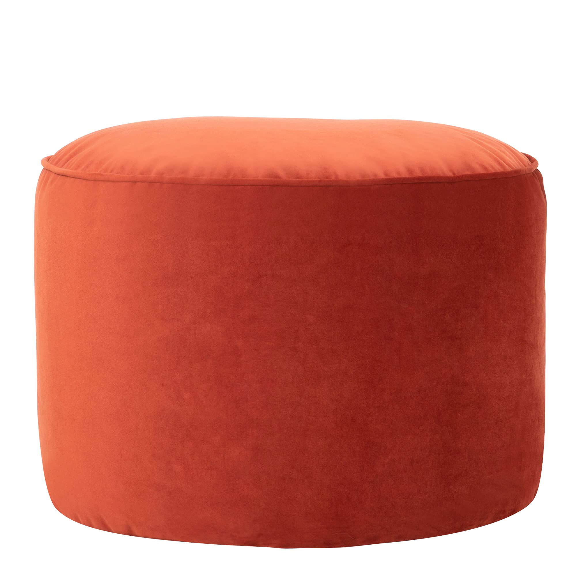 icon Milano Velvet Bean Bag Pouffe, Terracotta, Large Pouffe Footstool with Filling Included, Footrest, Bedroom, Living Room, Living Room Furniture