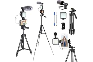 Vlogging Kit for iPhone,Content Creator Kit Smartphone Vlogging Kit,YouTube Starter Kit,Cell Phone Tripod Stand Vlogger Kit w