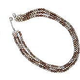 Luxury Natural South Sea Pearl Necklace 3 Strand Cultured Pearl Necklace Jewelry 18k White Gold Solid Silver NATURAL Japanese Pearls Akoya Necklace SILK KNOT Mother Christmas Jewelry for women 19-21"