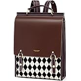 Cnoles Leather Backpack Purse For Women Fashion Ladies Vintage Bag Casual College Travel Backpacks Large bags Brown