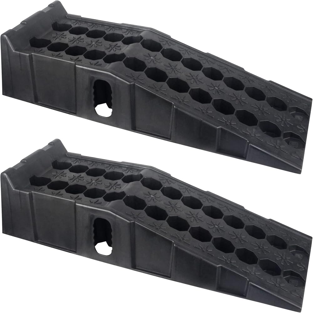 DAYUAN 2 Pcs 7 Ton Plastic Car Ramps Heavy Duty Garage Ramps