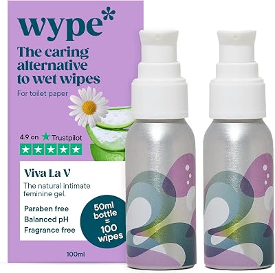Wype Viva La V Duo Intimate Wipes Gel Rose Geranium 50ml x2 COSMOS Organic