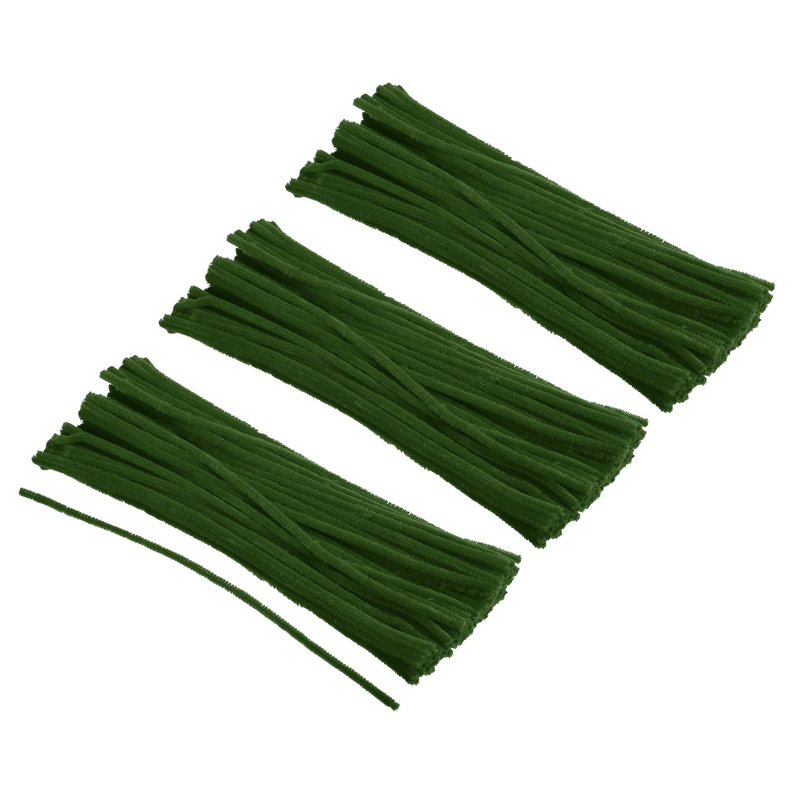 PATIKIL 30CM/12Inch Pipe Cleaners, 300 Pack Flexible Chenille Stems for DIY Art Creative Crafts Party Decorations Handicrafts Handwork, Dark Green