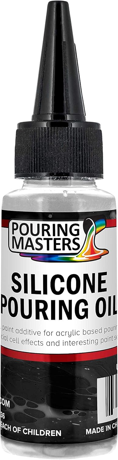 U.S. Art Supply Silicone Pouring Oil - 2-Ounce - 100% Silicone for Dramatic Cell Creation in Acrylic Paint