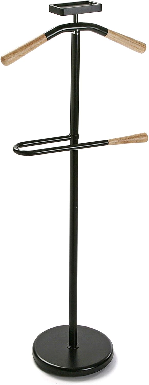 Versa Cham Modern Multifunctional Nightstand with 2 Hangers or Hangers for Men or Women's Clothes