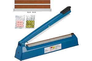 Uargd 16-Inch Manual Impulse Sealer, Heat Seal Machine with Adjustable Temperature, Durable ABS Design for Sealing Plastic, M