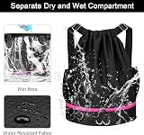 RYACO Drawstring Backpack Sports Gym Bag Large Water Resistant with Pockets view 3