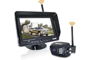 Wireless Backup Camera System Kit, IP69K Waterproof Wireless Rear View Camera + 7 inch LCD Wireless Reversing Monitor for Tra