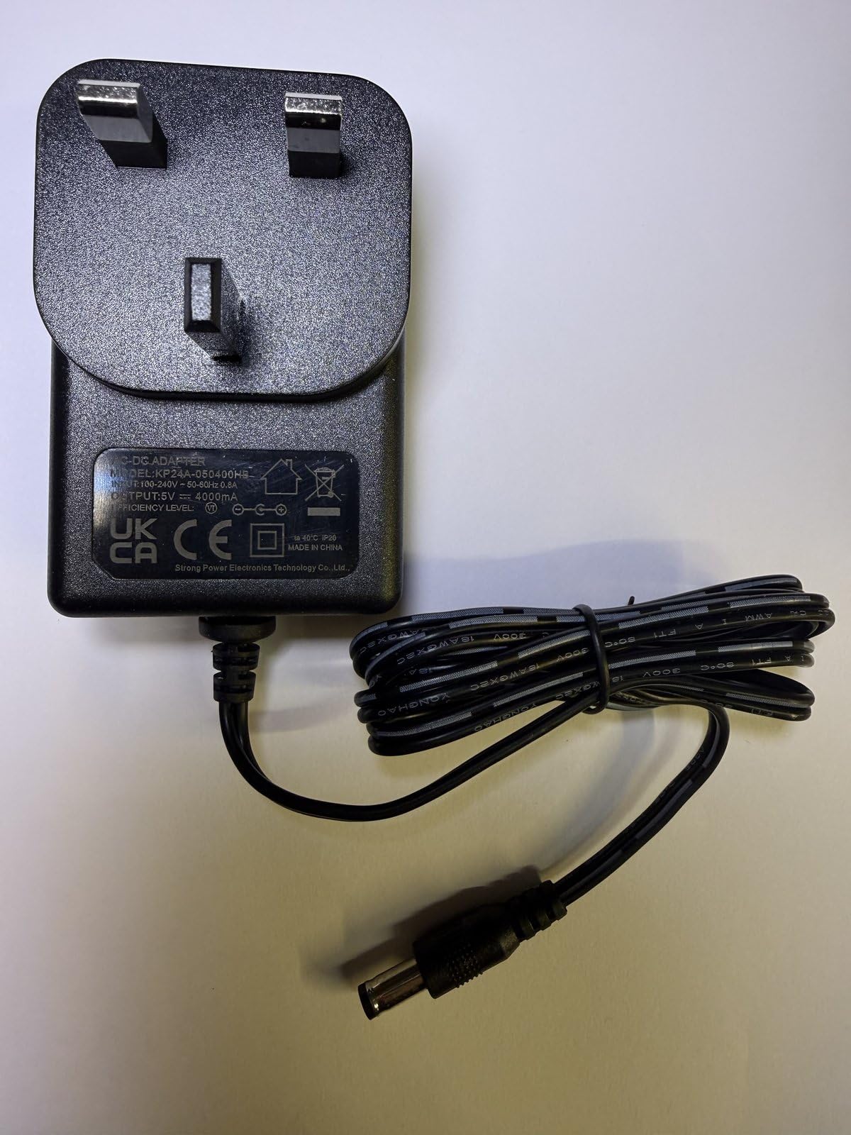 ACAdaptorsRUS 5V 4A 4000mA AC-DC Switching Power Adapter Plug 5.5mmx2.1mm/2.5mm 2.1/2.5 - Black - Minimalist Style - Charging Adapter - Compatible with Smartphones - DC Output - UK 3-Pin Plug