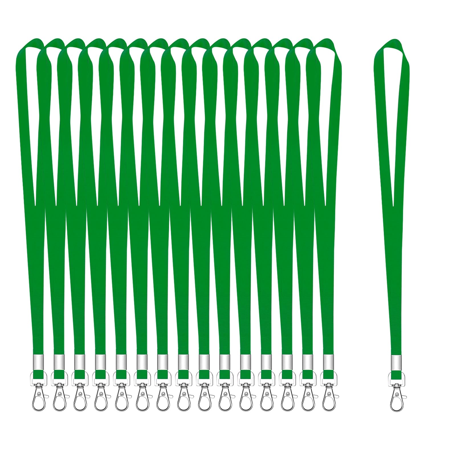 XHDA 50PCS Green Lanyards for Neck, Lanyards for ID Badge, Lanyard with Metal Swivel Hook for ID Card Badge Holder
