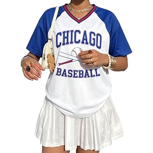 Baseball Shirts for Women Oversized Game Day Baseball Fan Jersey Shirts Game Day Jersey