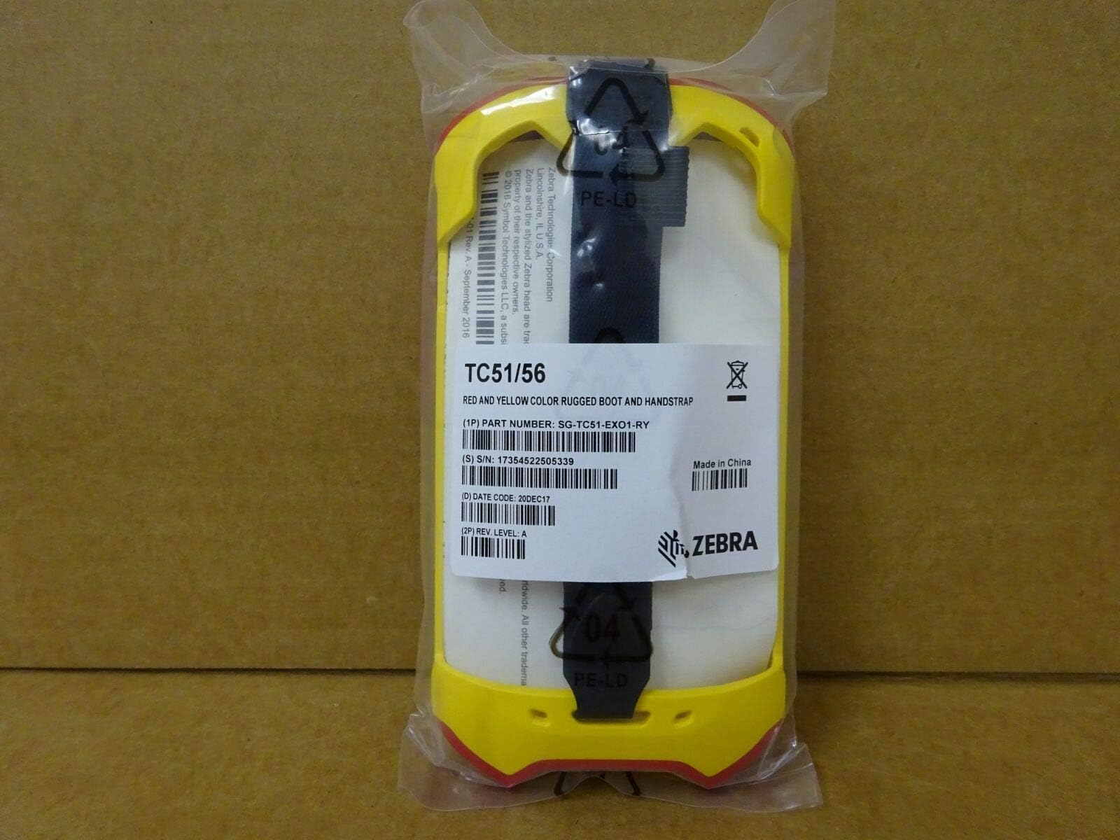 Zebra Rugged Boot + Handstrap for TC51/TC56 - RED & Yellow New SG-TC51-EXO1-RY