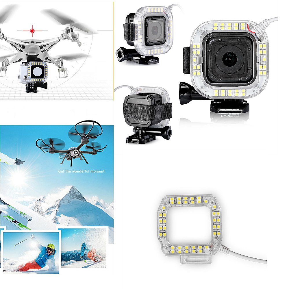 Tolifo HF40 LED Light LED Ring Shooting Night Flash Light for GoPro Hero 3+, Hero 3 Plus, Hero 4