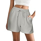 EKOUAER Womens Pajama Shorts Textured Casual Lounge Short Elastic Waist Pj Shorts Sweatsuits with Pockets 2026