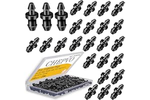 Ckepvo Drip Irrigation Goof Plugs 1/4 Inch with Barbed End Caps - 100pcs Plastic Tubing Plug Kit for Secure Leak-Free Connection in Lawn, Garden, and Drip Pipe Systems (Black100pcs)