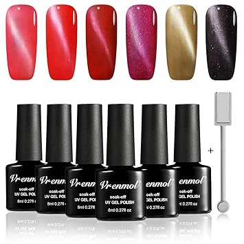 Amazon Com Vrenmol Magnetic 3d Cat Eye Gel Nail Polish Set Soak Amazon Com Vrenmol Magnetic 3d Cat Eye Gel Nail Polish Set Soak