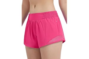 EXARUS Girls 2.5"/4" Athletic Shorts Running Workout Track with Liner Zip Pocket Lightweight Gym Sports for Kids 6-12Y