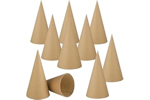 Zhanmai 12 Pcs Paper Mache Cones Open Bottom Cardboard Craft Cone for DIY Gnomes Ornament Tree Decoration DIY Craft Home Decoration(5.9 x 2.75 Inch)