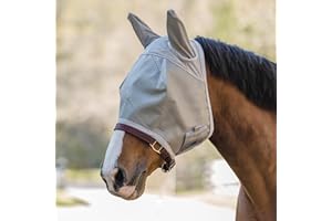 SMARTPAK SmartEquine Fly Mask with UV Protection, Ears, and Mesh | Wide Secure Closure | UV Fly Mask for Horses (Cob)