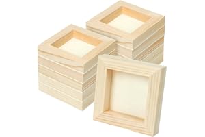 FSWCCK 10 Pcs 4x4 Wood Panel Boards, Unfinished Wood Canvas Wooden for Crafts, Painting Canvas, DIY Art Projects, Pouring, Arts Use with Oils, Acrylics
