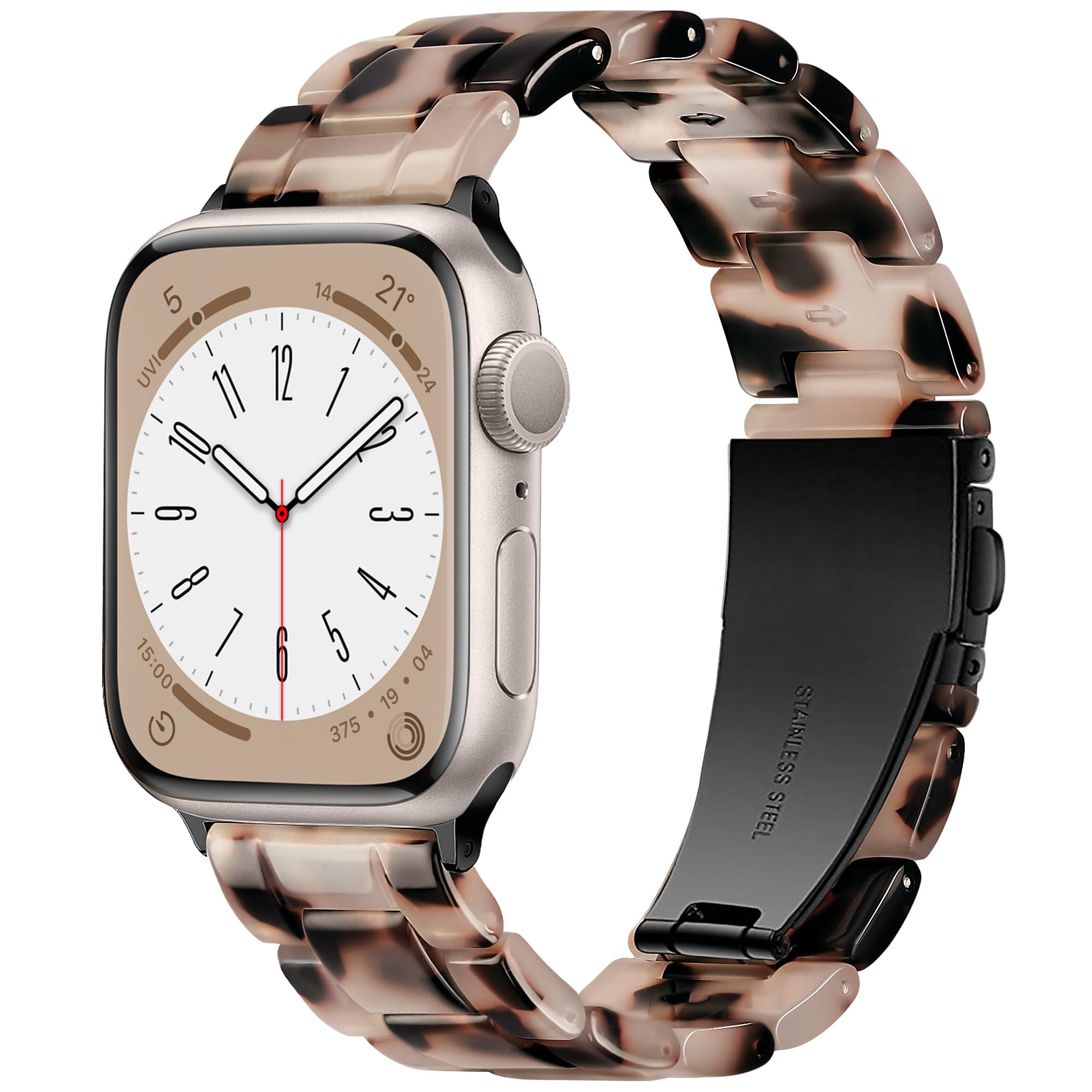 Vamyzji Compatible with Apple Watch Strap 42mm(Series 11 10) 41mm 40mm 38mm, Light Resin Waterproof Sport iWatch Strap, Black Stainless Steel Clasp for Apple Watch Series 11 10 9 8 7 6 5 4 SE 3 2 1 — image 1