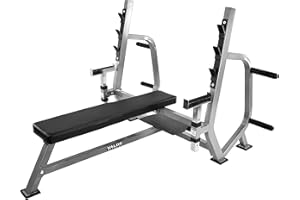 Valor Fitness Olympic Weight Bench Press Station - Spotter Arms - Adjustable Safety Catch- Max 500 lbs - Plate Storage Pegs - Home Gym Equipment