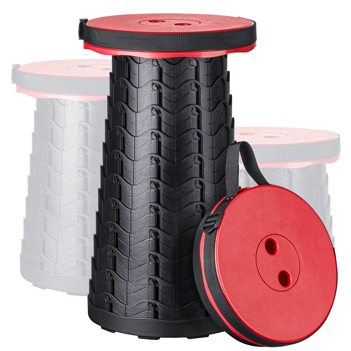 Booxihome Portable Telescopic Stool,Folding Stool Camping Lightweight Stool Seat Retractable Plastic for Outdoor Camping BBQ Fishing Hiking Gardening Indoor, Maximum Load 420 lbs