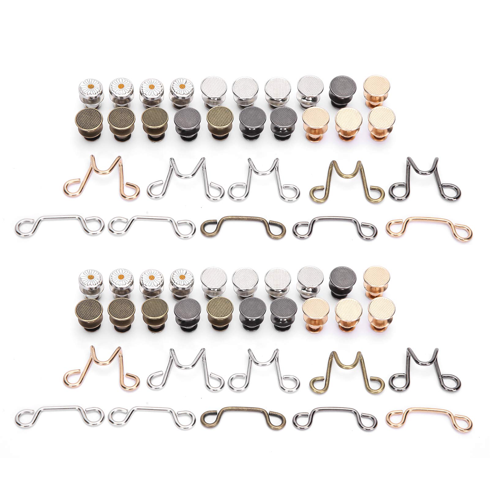 Pssopp Adjustable Waist Buckle Extender Set Jeans Extender Nail-Free Waist Buckles Set Adjustable Waist Buckle Extender for Jeans Pants Skirt Supplies