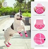 BEAUTYZOO 6Pcs Dog Socks Anti-Slip L Size Pink Traction Grippers view 6