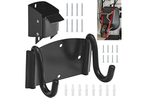 KARBAY Wheelbarrow Storage Bracket - 90 lbs Capacity, Heavy Duty Storage Hook for Most Wheelbarrows Designs, Comes with a Spring Loaded Lift Latch Safety Catch Feature