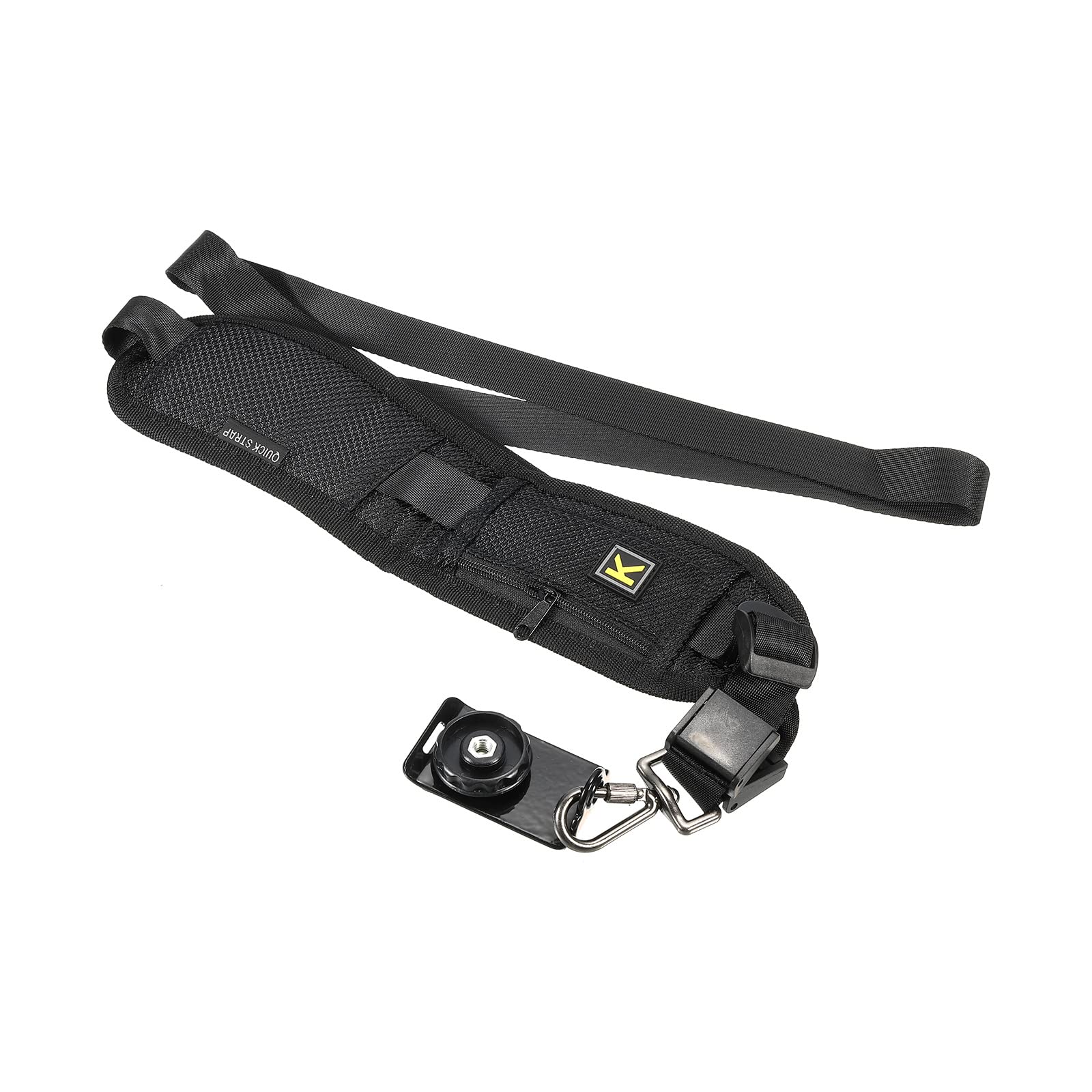 PATIKIL Camera Strap, Cloth Adjustable Shockproof Neck Shoulder Rope Holder with Quick Release Plate for Outdoor Photography Camera, Black