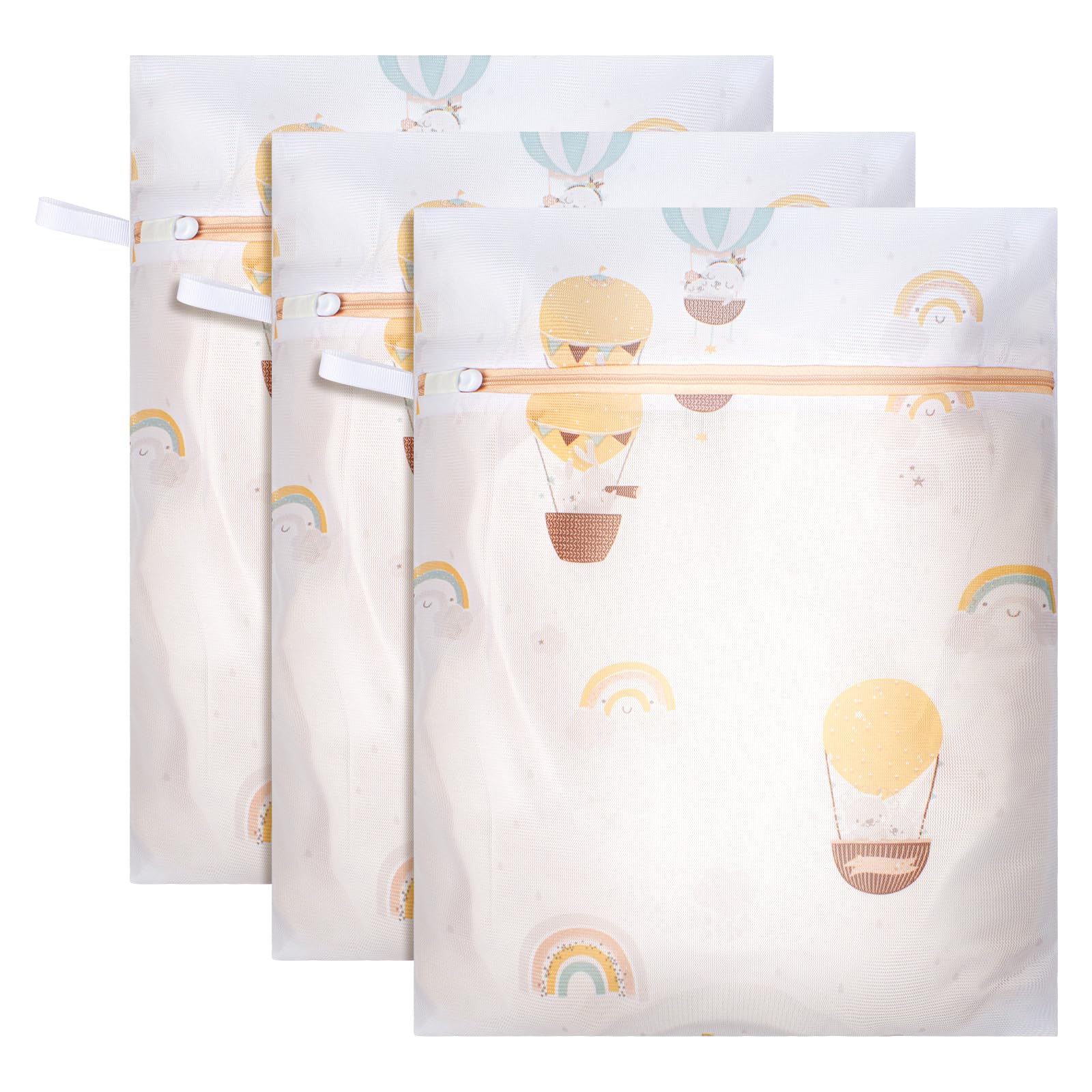 Photo 1 of 3 Pcs Medium Lingerie Wash Bags with Hanging Loop- MDSXO Mesh Bags for Laundry for Washing Delicates,Bra Laundry Bags for Washing Machine with Balloon Prints,Travel Storage Organize Bag[3M, Balloon]