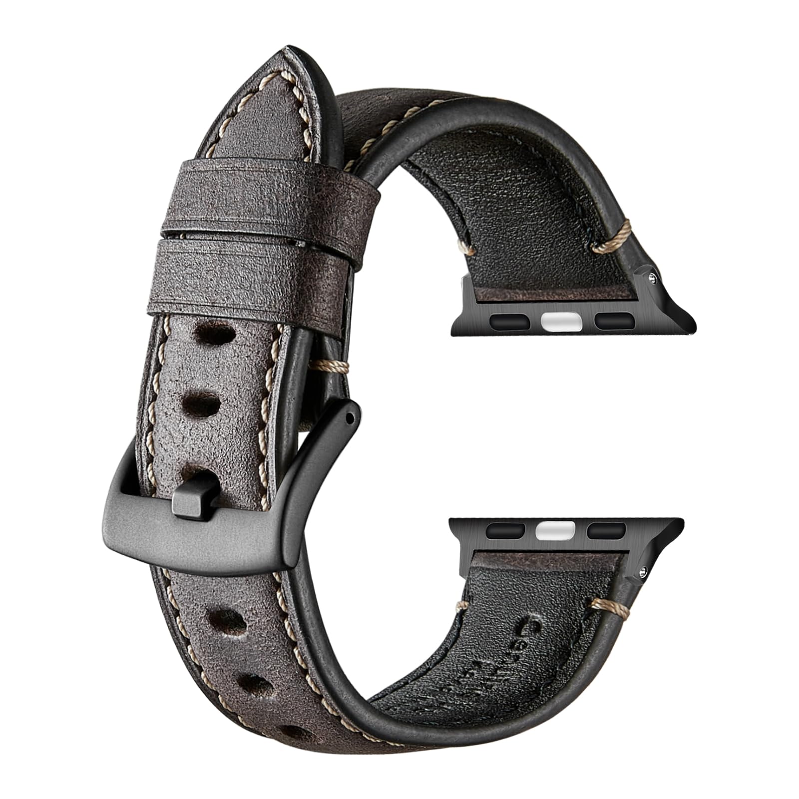 Avohome Genuine Leather Watch Strap Compatible with Apple Watch Band (38/40/41mm, Carbon Purple-Black Buckle) โ image 1