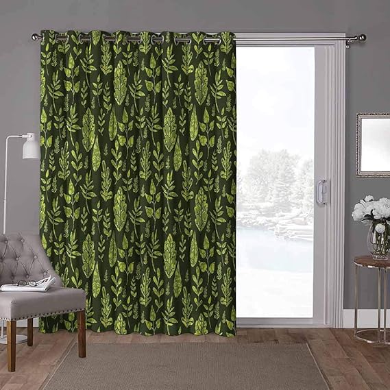 YUAZHOQI Energy Efficient Sliding Patio Door Curtain Panel, Sage