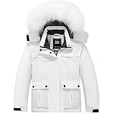 ZSHOW Girls' Ski Jacket Waterproof Warm Winter Coat Fleece Hooded Raincoat with Detachable Hood