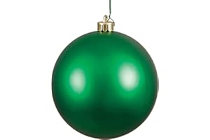 Vickerman 4" Green Matte Ball Ornament - Shatterproof Christmas Ball Ornament - 6 per Bag - Shatterproof and UV Resistant - Reliable and Durable - Festive Green Christmas Ornaments