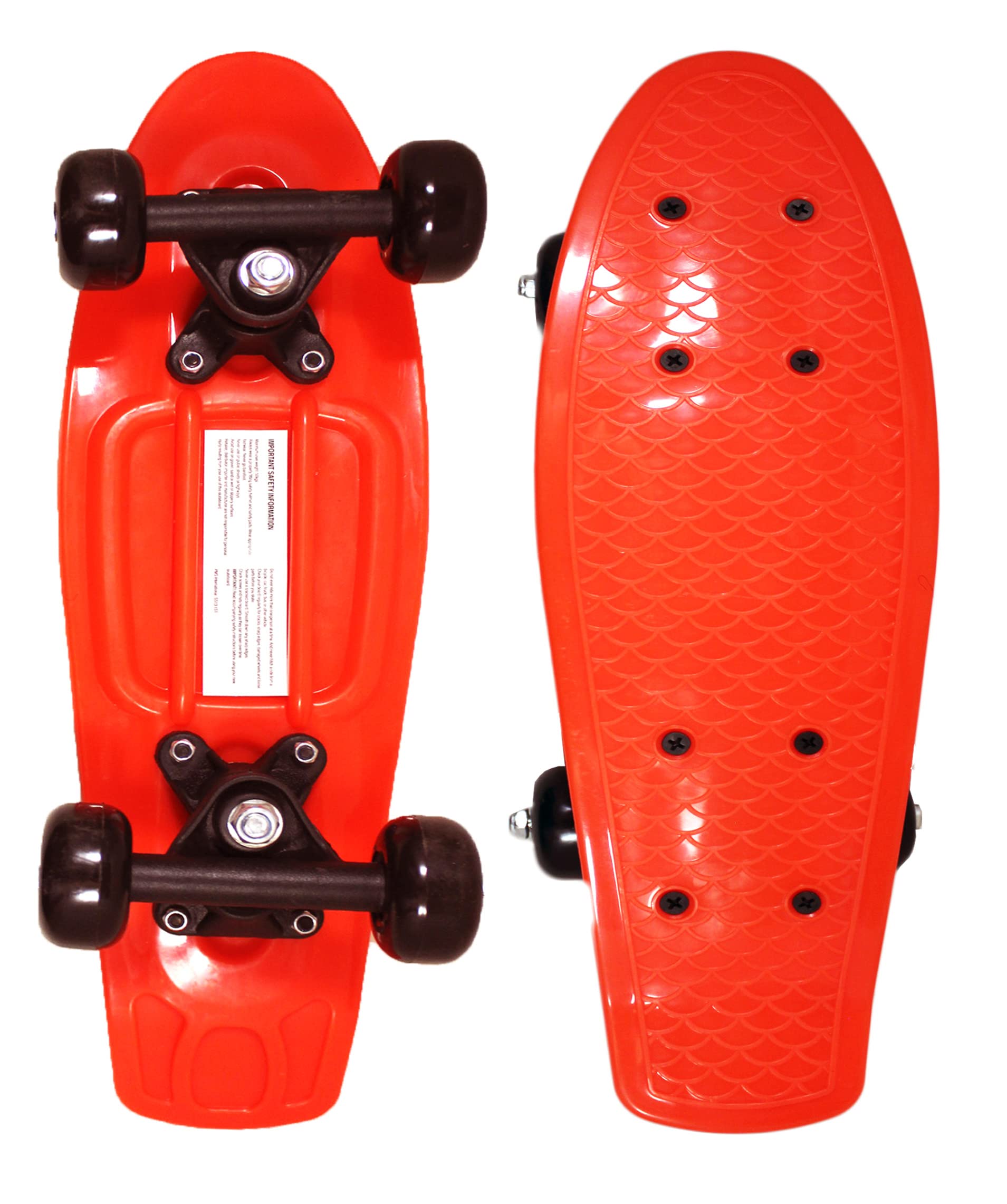 Ego 360 16'' / 22'' Kids Cruiser Skateboard Mini Complete Skateboard for Children Beginners Girls Boys Unisex Retro Skaters Skatepark 6 COLOURS (Sunset Orange), M (318004)