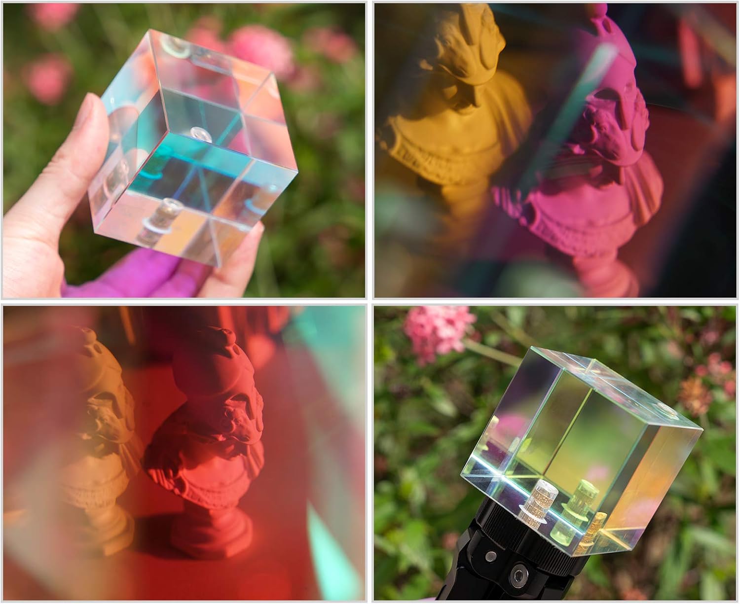 Selens Cube Prism Photography Optical Plating Crystal Glass Professional with 1/4" Hole - Image 3